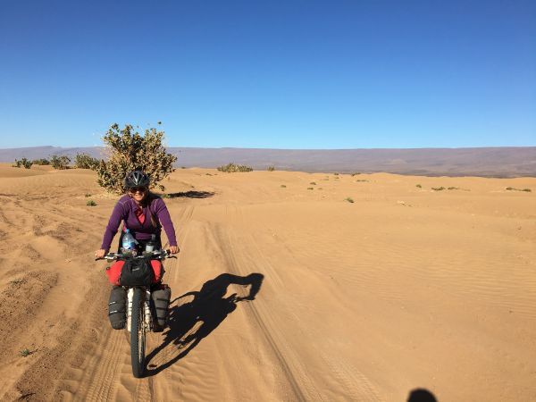 Meraids fully loaded bike Morocco 2016.jpg